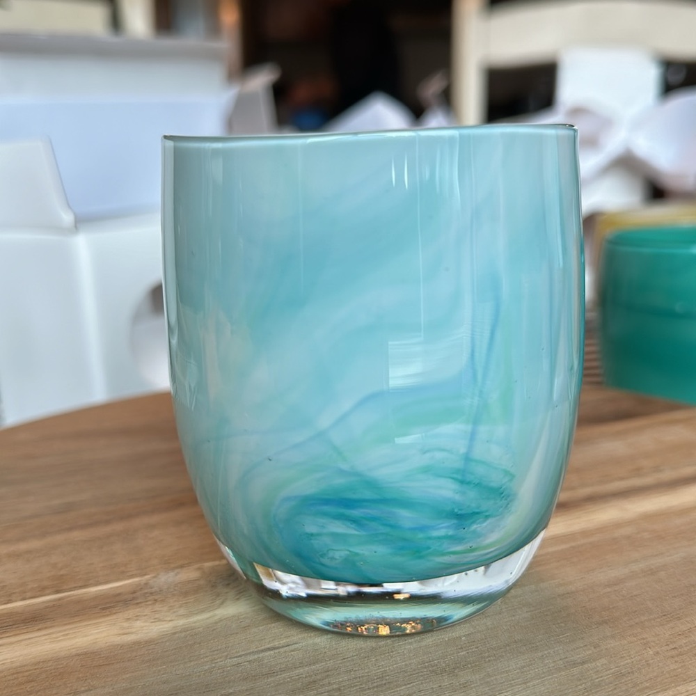 Glassybaby “On Base” blue green color